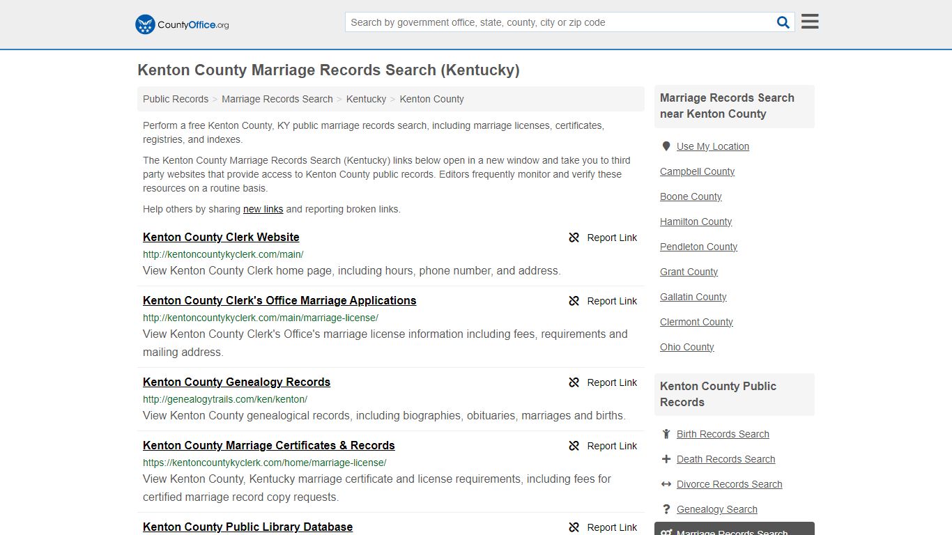 Kenton County Marriage Records Search (Kentucky) - County Office